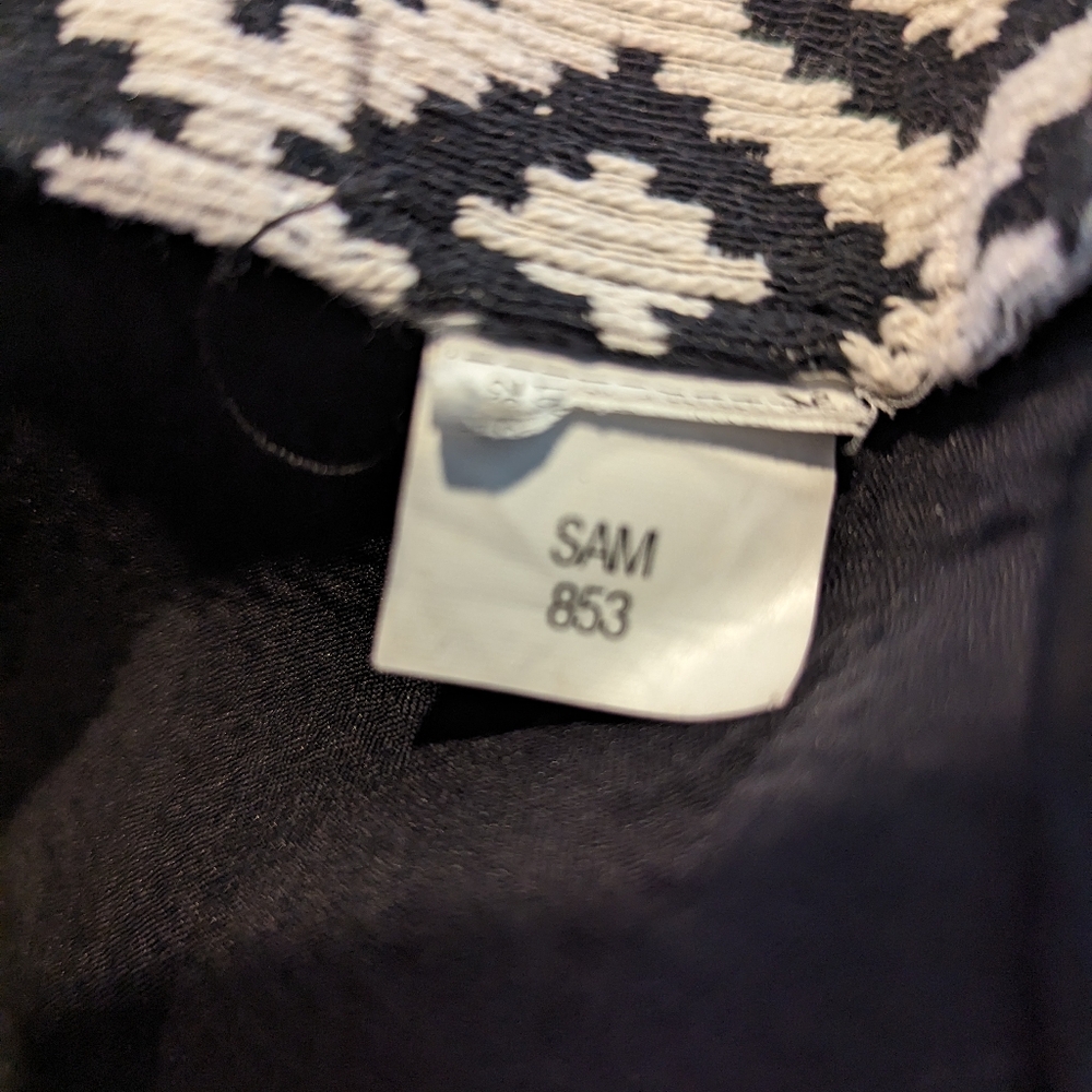ZARA Mini Skirt Ivory Cream Black Diamond Pattern Size Medium *EUC - Picture 6 of 7